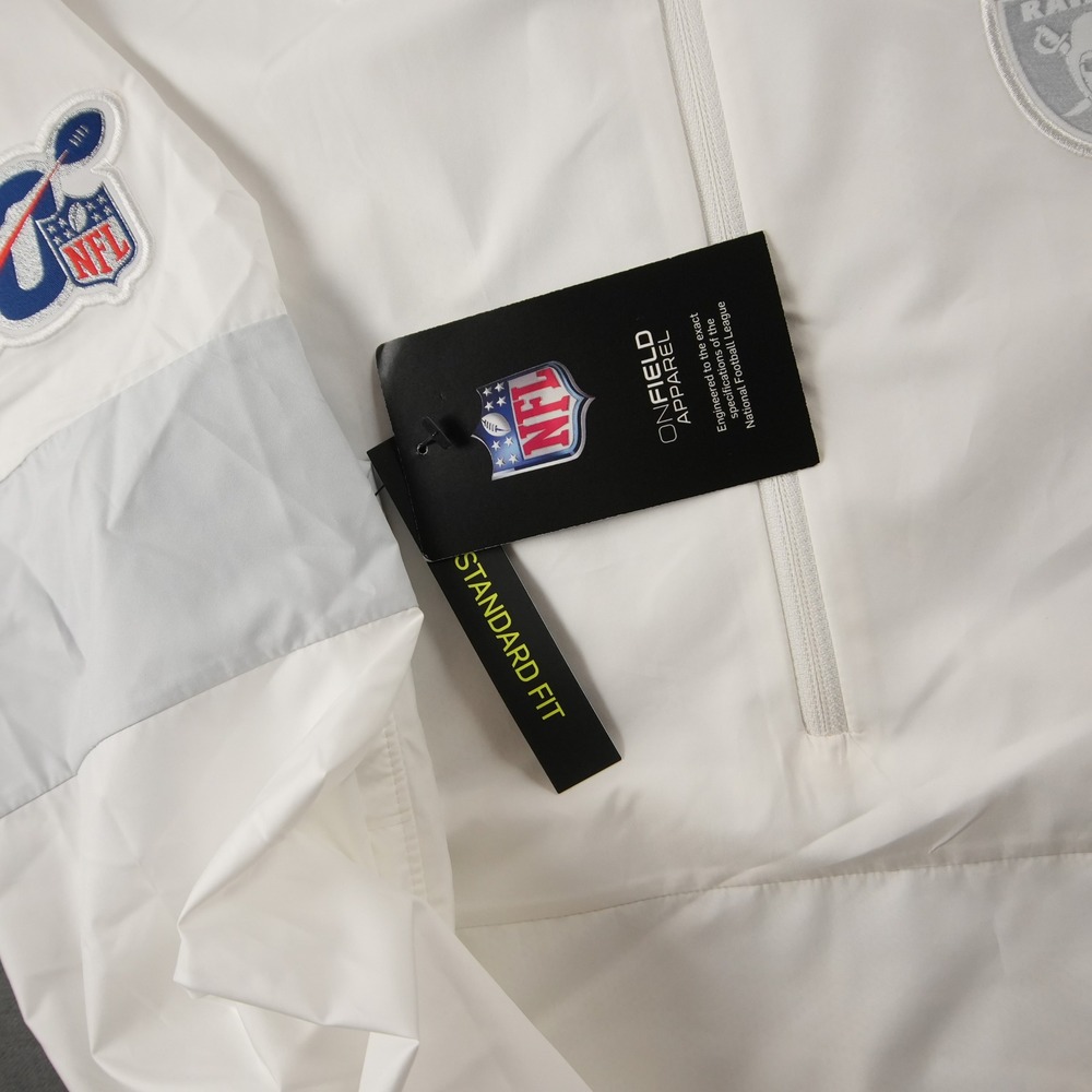 Raiders Nike OnField Windbreaker Mens S Las Vegas NFL 100 1/4 Zip Jacket - Picture 11 of 16